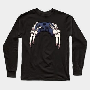 Skeleton Hands Holding Video Game Controller Long Sleeve T-Shirt